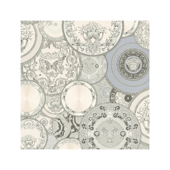 Decorative wallpaper glamor Versace Les Étoiles De La Mer plates shade of gray