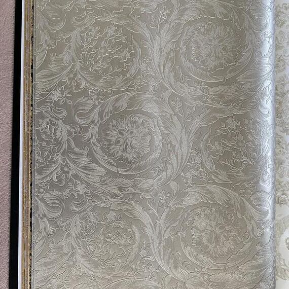 Tapeta geometryczna Versace IV Barocco Metallics ornamentna beżowa