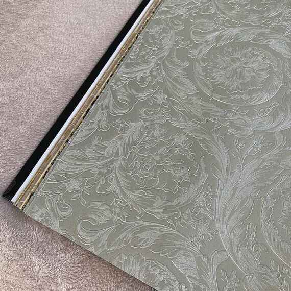 Tapeta geometryczna Versace IV Barocco Metallics ornamentna beżowa