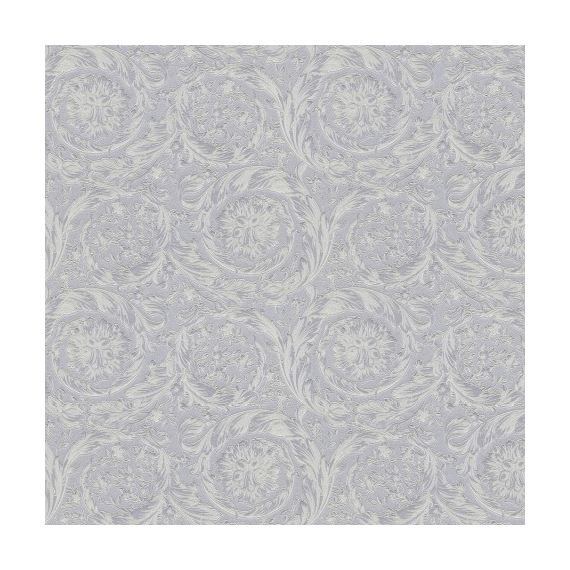 Tapeta geometryczna Versace IV Barocco Metallics ornamentna, jasny niebieski