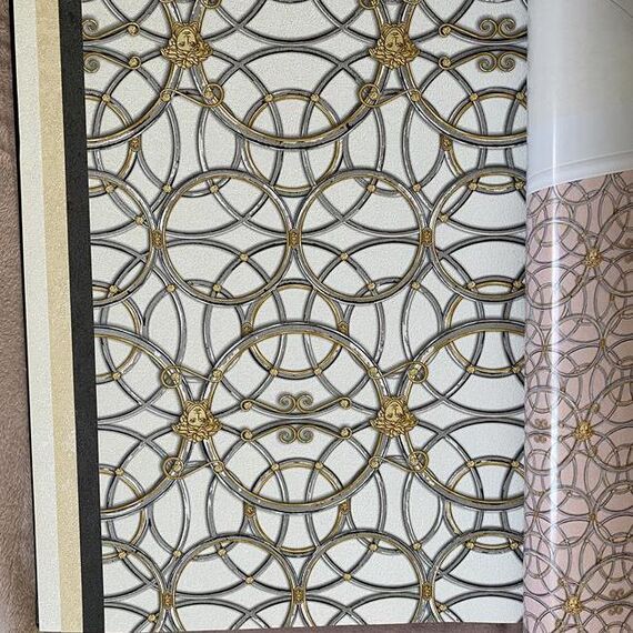Wallpaper glamor Versace IV geometric Art Deco Home beige and gold