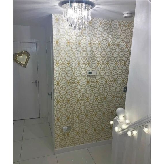 Wallpaper glamor Versace IV geometric Art Deco Home beige and gold