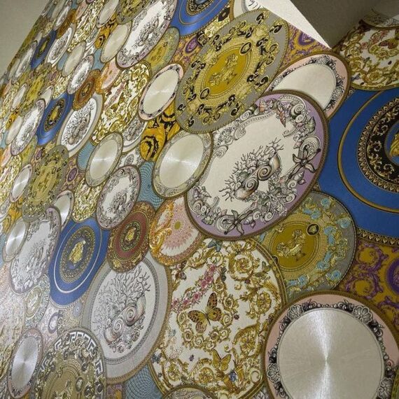 Wallpaper glamour Versace Les Etoiles de la Mer 2 glossy multicolored