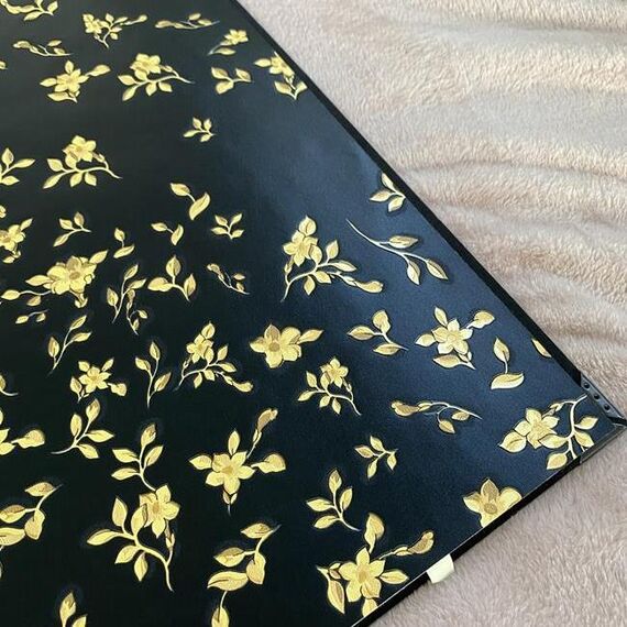Exclusive luxury wallpaper Versace geometric shades of black with gold flowers