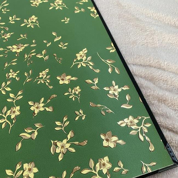 Exclusive luxury wallpaper Versace geometric shades of green with gold flowers