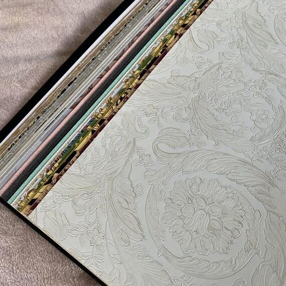 Tapeta VERSACE IV Heritage ornament ecru na białym tle