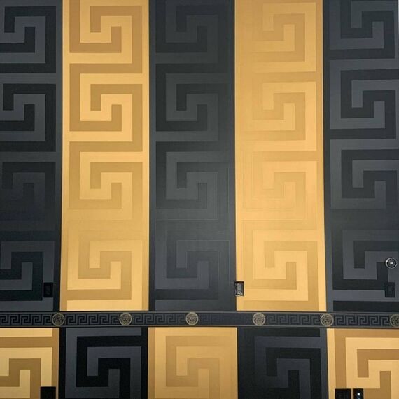 Dekoracyjna ramka pasek ozdobny do tapety Versace 5m x13cm meduza czarna