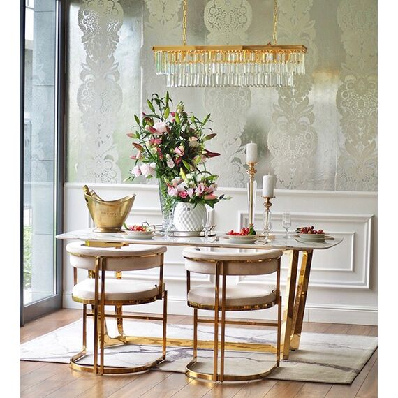 MARCO modern beige glamour upholstered chair for living and dining room