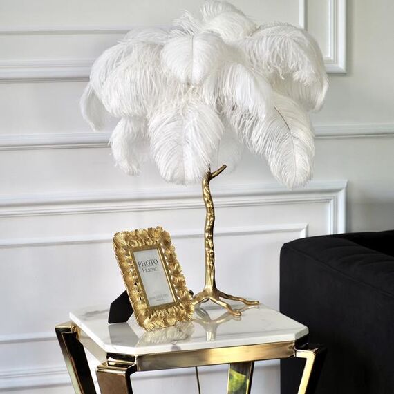 White Marble Top Small Side Table  RALPH