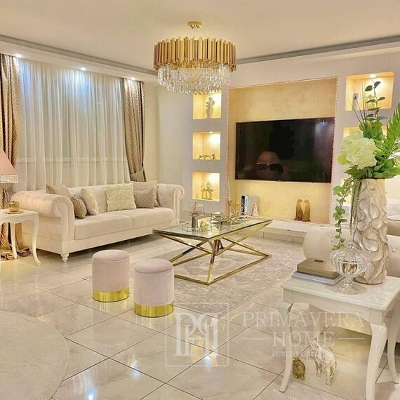 Coffee table glamor with a glass top, steel gold CONRAD OUTLET