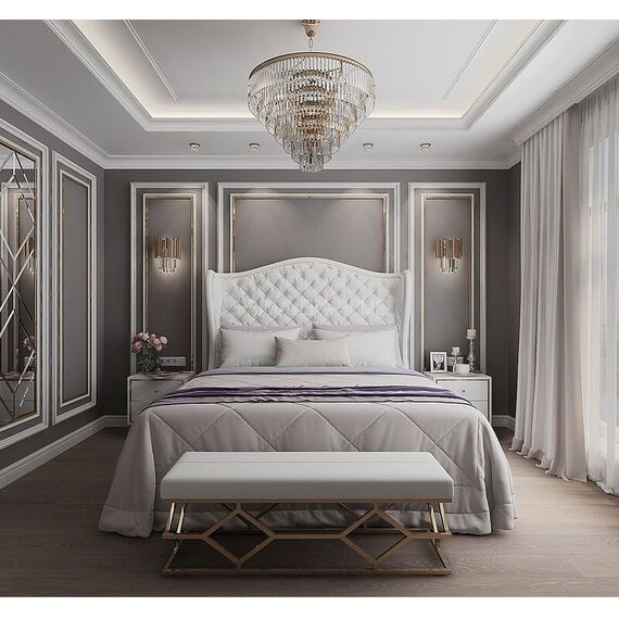 Szafka nocna glamour srebrna biała lakierowana wysoki połysk LORENZO