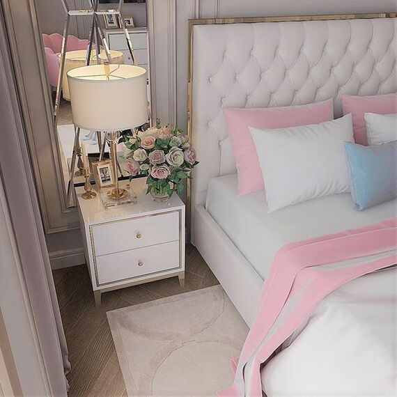 Glamour white gold lacquered bedside cabinet for bedroom Lorenzo S Gold
