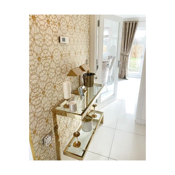 Wallpaper glamor Versace IV geometric Art Deco Home beige and gold