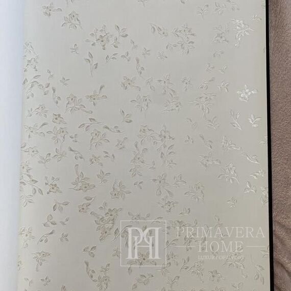 Versace Barocco Flowers wallpaper silver white background