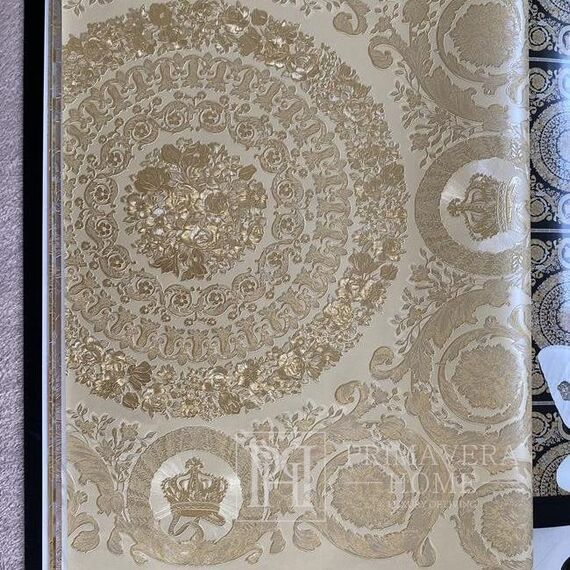 Tapeta VERSACE IV Heritage ornament złoty na białym tle