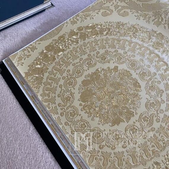 Tapeta VERSACE IV Heritage ornament złoty na białym tle