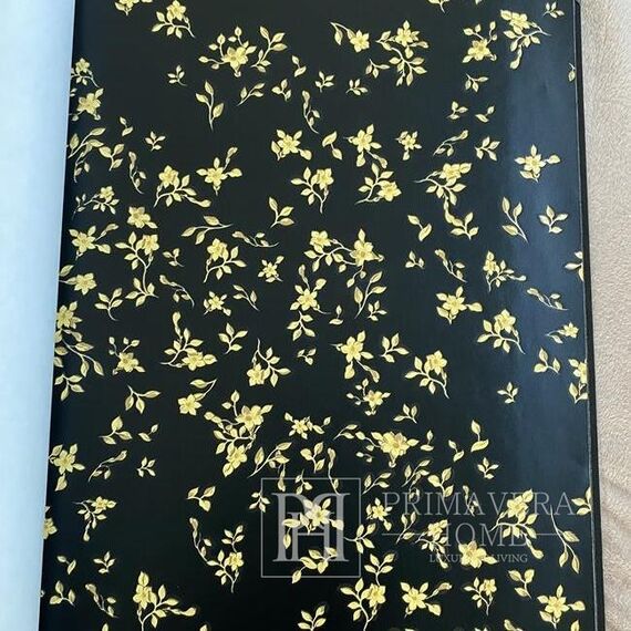 Exclusive luxury wallpaper Versace geometric shades of black with gold flowers