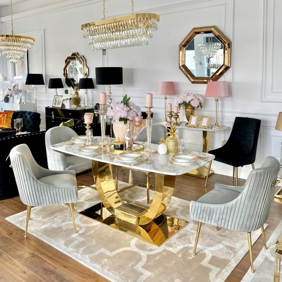 PALOMA Gold Dining Chair Gray