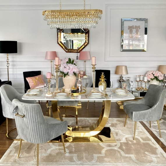 PALOMA Gold Dining Chair Gray