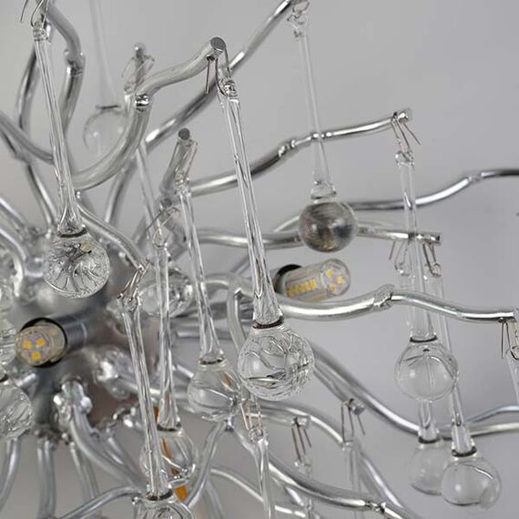 Glamor wall lamp, exclusive designer wall lamp in a modern style, silver RAIN