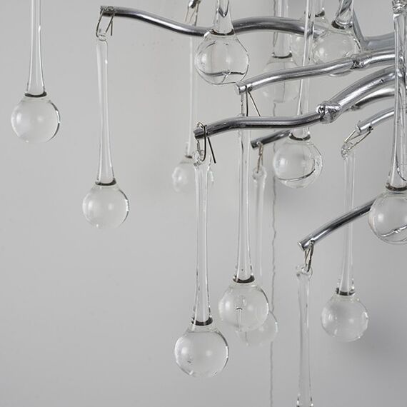 Glamor wall lamp, exclusive designer wall lamp in a modern style, silver RAIN