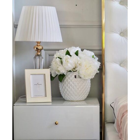 Zestaw 2szt szafek nocnych  Franco do sypialni glamour biała ze złotą podstawą OUTLET