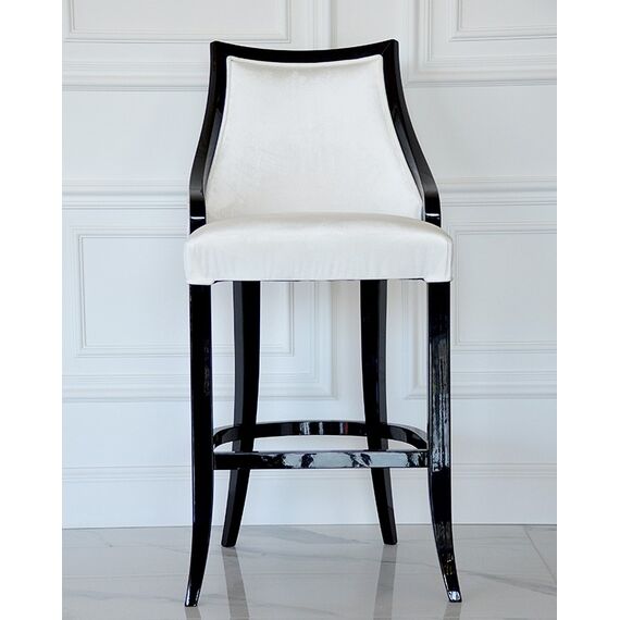 Upholstered stool CARLOTTA glamor oak, black, white