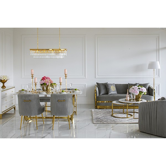 PALOMA Gold Dining Chair Gray