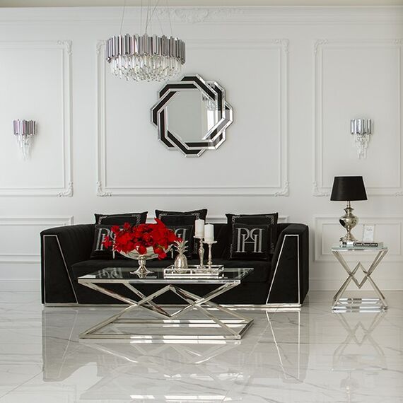 Crystal chandelier Glamour EMPIRE SILVER L 80cm