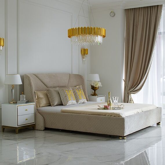 Żyrandol glamour EMPIRE luksusowy kryształowy okrągły lampa wisząca, złoty