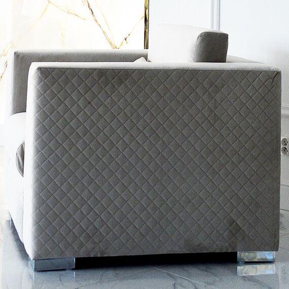 Fotel glamour tapicerowany obicie romby stylowy designerski luksusowy  COMFORT