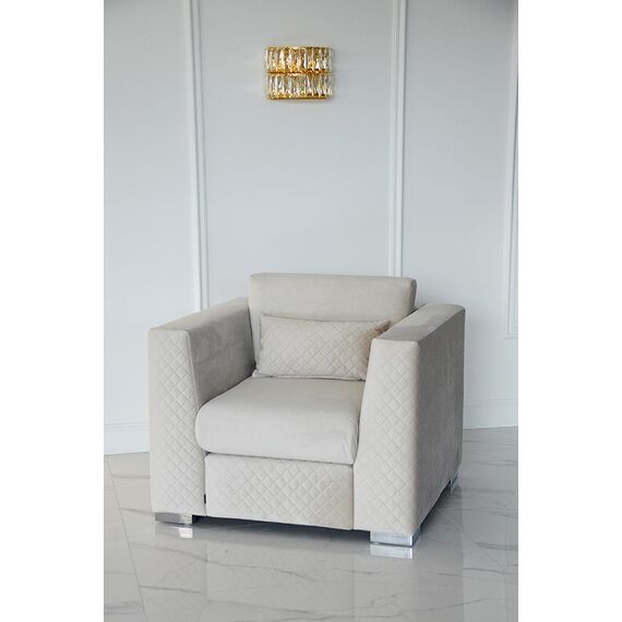 Fotel glamour tapicerowany obicie romby stylowy designerski luksusowy  COMFORT