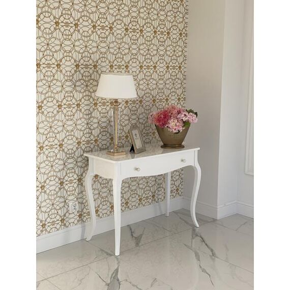 Glamor gloss console, ELENA GLAMOR bent legs white