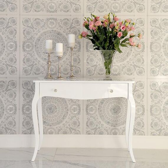 Glamor gloss console, ELENA GLAMOR bent legs white