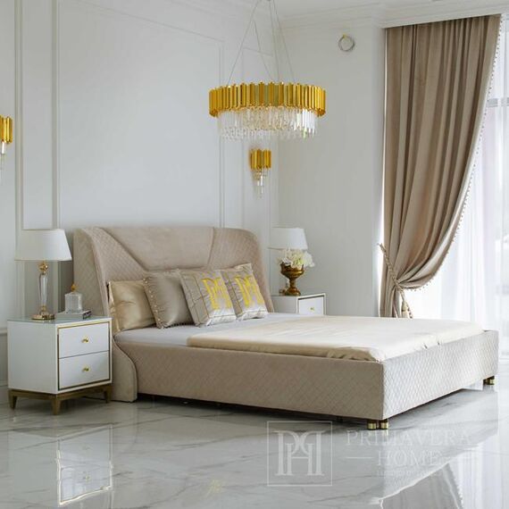 Exclusive curtain richly decorated with haberdashery