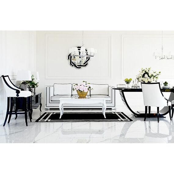 Coffee table to the living room white black high gloss ELENA GLAMOR