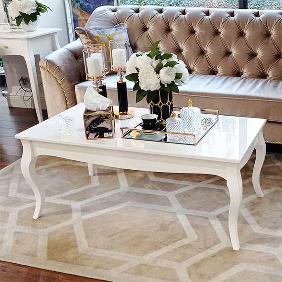 Coffee table to the living room white black high gloss ELENA GLAMOR