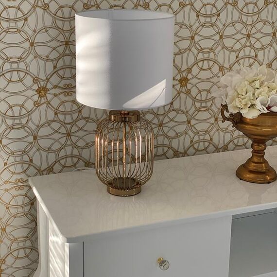 Stylish cabinet, TV table ELENA GLAMOR chest of drawers, bent legs white