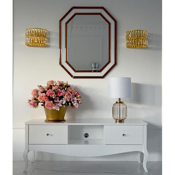 Stylish cabinet, TV table ELENA GLAMOR chest of drawers, bent legs white