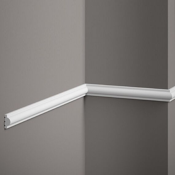 White decorative wall strip 2.5 cm, 200 cm