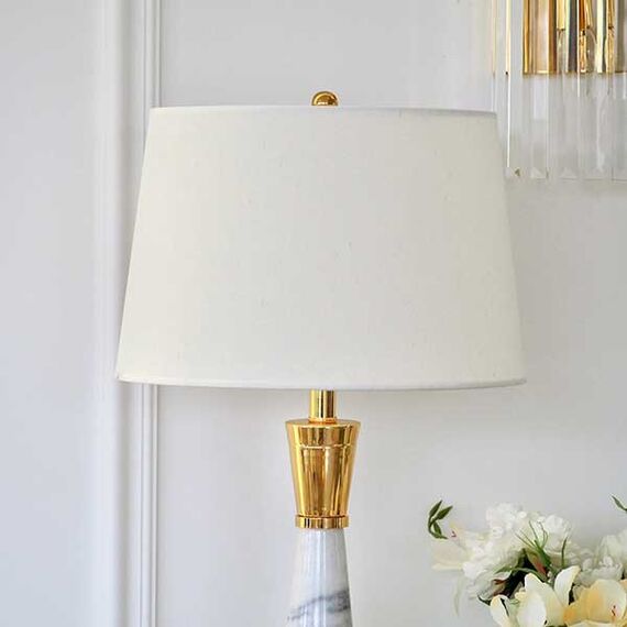 Luxury table lamp with a conical gold marble base GIULIA New York Art Deco