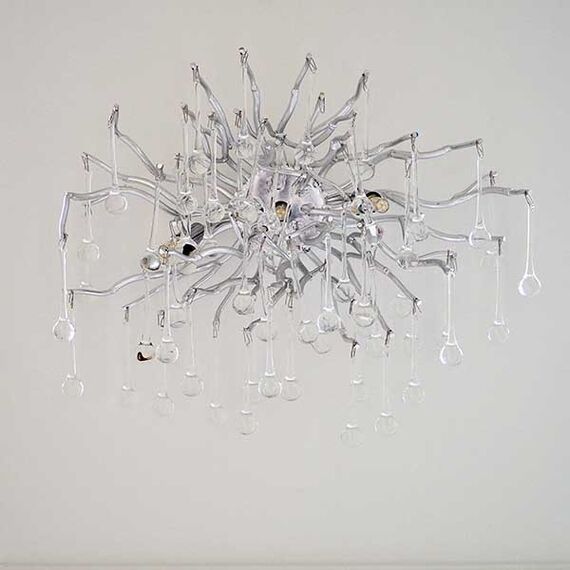 Glamor wall lamp, exclusive designer wall lamp in a modern style, silver RAIN