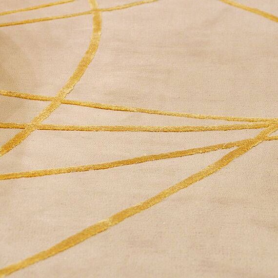 Beżowo złoty dywan glamour STRIPES GOLD