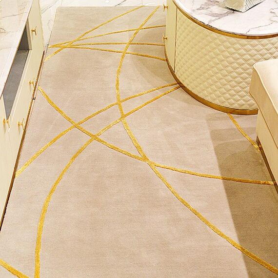 Beżowo złoty dywan glamour STRIPES GOLD