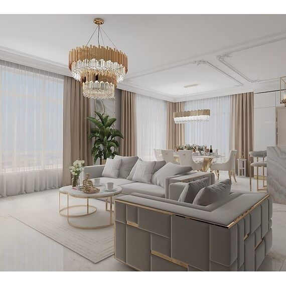 Modern, golden and gray EMPORIO armchair