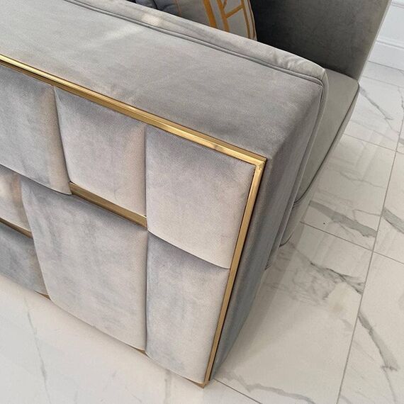 Modern, golden and gray EMPORIO armchair