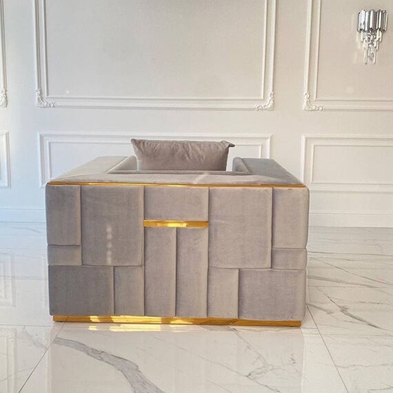 Modern, golden and gray EMPORIO armchair