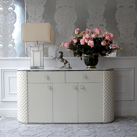 Art deco table lamp rectangular marble base glamor lux VITTORIA SILVER