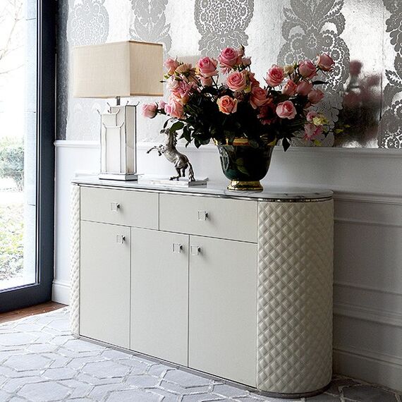 Art deco table lamp rectangular marble base glamor lux VITTORIA SILVER