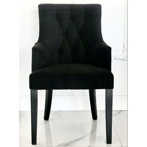 Quilted chair TIFFANTS glamour, golden knocker Black 97x46x54